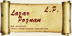 Lazar Poznan vizit kartica